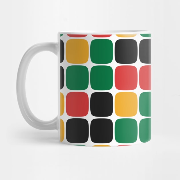 Squircle Pattern (Rasta Colours) by John Uttley